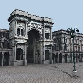 Facciata galleria Milano piazza Duomo